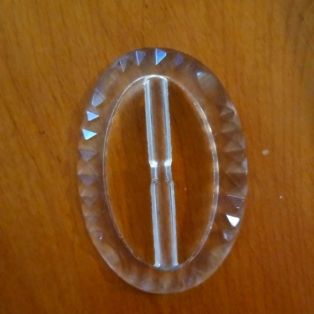 Large Vintage Glass Faceted Design Belt Buckle